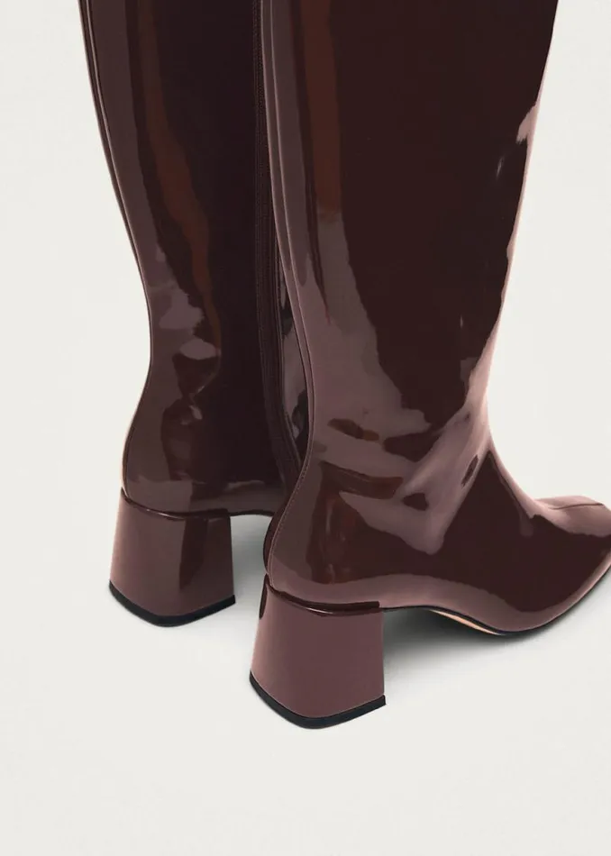 Chalk Onix Burgundy Vegan Leather Boots Women ALOHAS Boots
