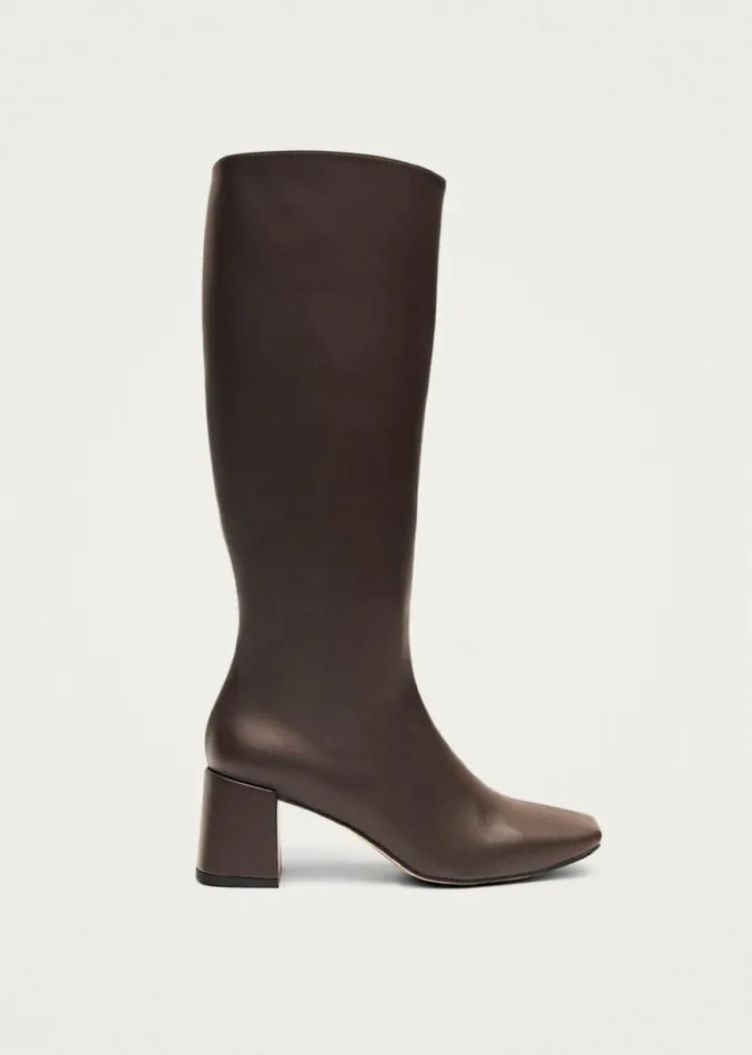 Chalk Umber Brown Vegan Leather Boots Women ALOHAS Boots