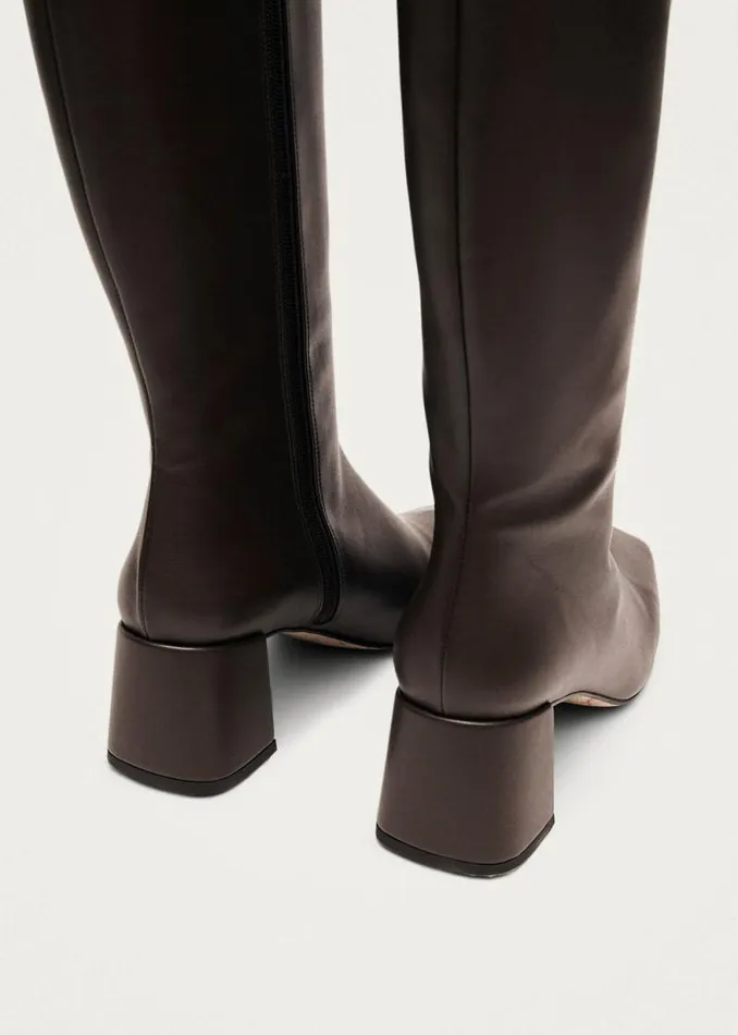 Chalk Umber Brown Vegan Leather Boots Women ALOHAS Boots