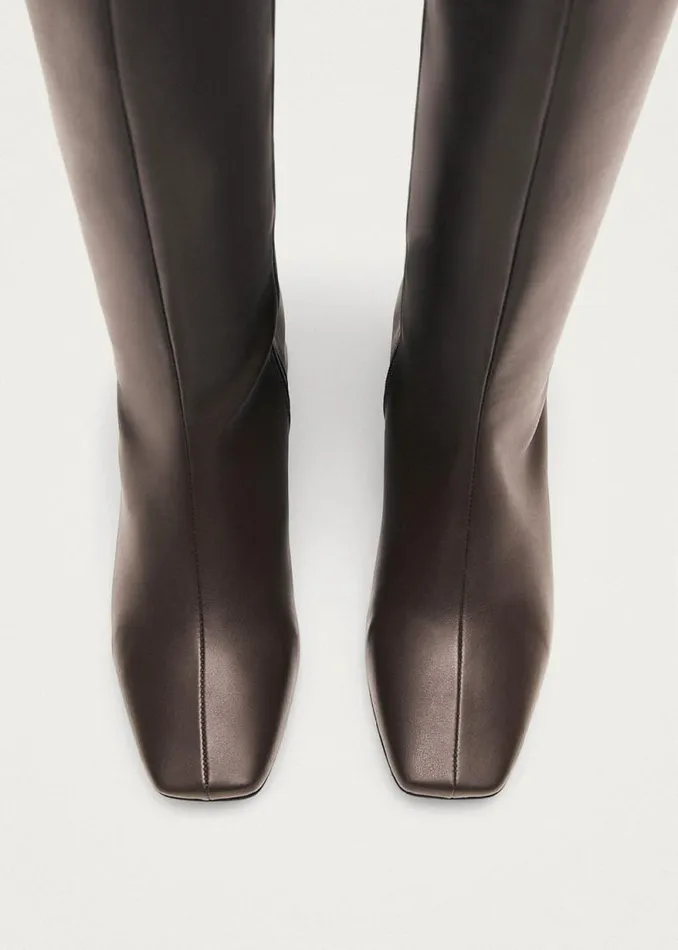Chalk Umber Brown Vegan Leather Boots Women ALOHAS Boots