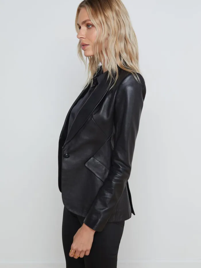 Chamberlain Leather Blazer Black Women L039Agence Blazers and Jackets Chamberlain Leather Blazer Black Women L039Agence Blazers and Jackets