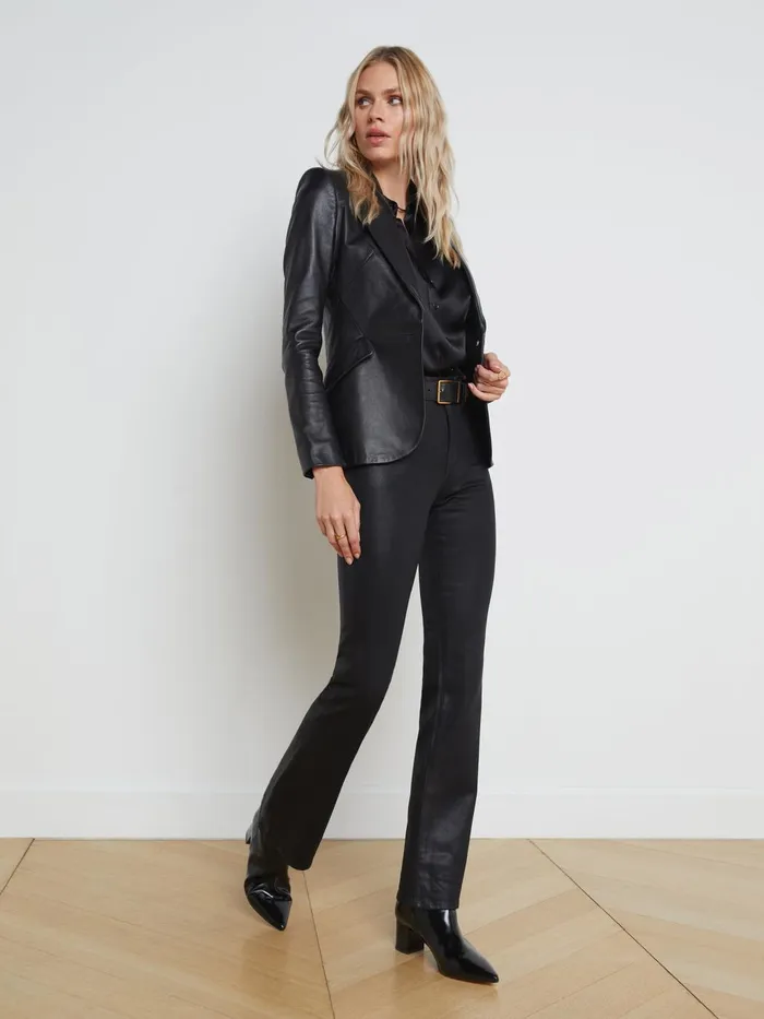 Chamberlain Leather Blazer Black Women L039Agence Blazers and Jackets Chamberlain Leather Blazer Black Women L039Agence Blazers and Jackets