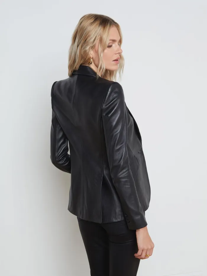 Chamberlain Leather Blazer Black Women L039Agence Blazers and Jackets Chamberlain Leather Blazer Black Women L039Agence Blazers and Jackets