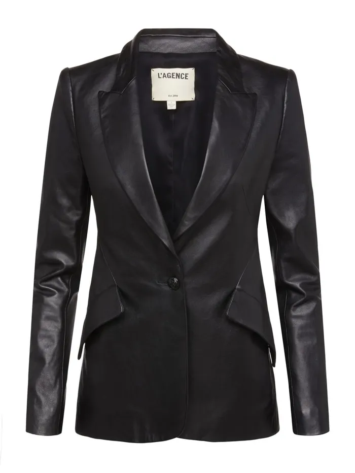 Chamberlain Leather Blazer Black Women L039Agence Blazers and Jackets Chamberlain Leather Blazer Black Women L039Agence Blazers and Jackets