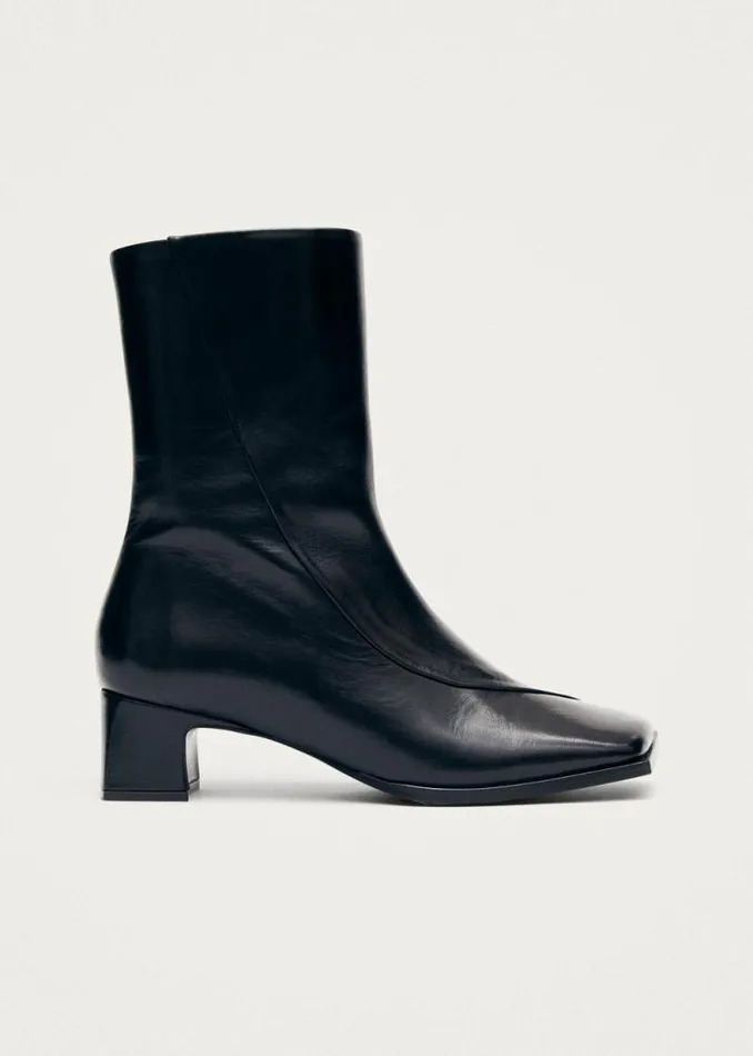 Chantal Black Leather Ankle Boots Women ALOHAS Boots