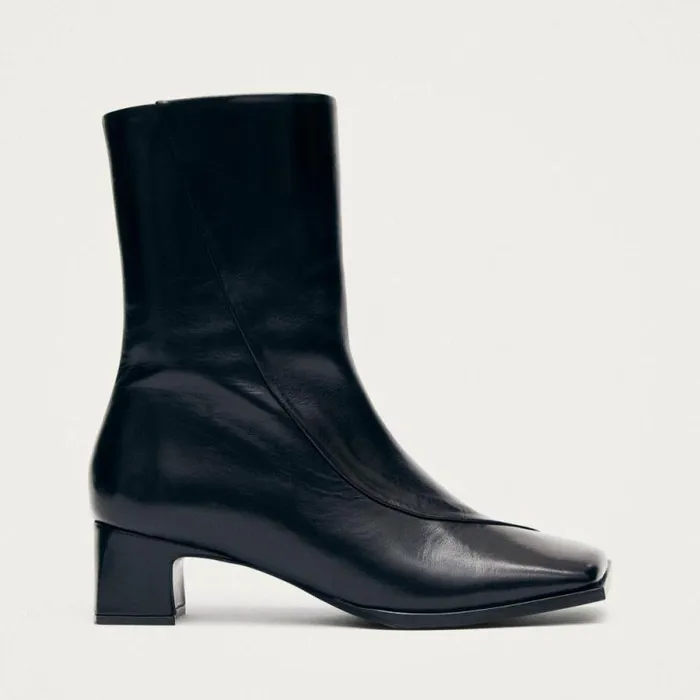 Chantal Black Leather Ankle Boots Women ALOHAS Boots