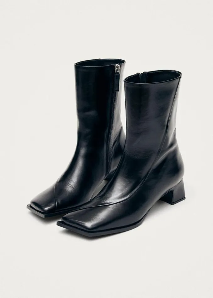 Chantal Black Leather Ankle Boots Women ALOHAS Boots