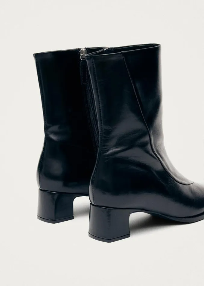 Chantal Black Leather Ankle Boots Women ALOHAS Boots