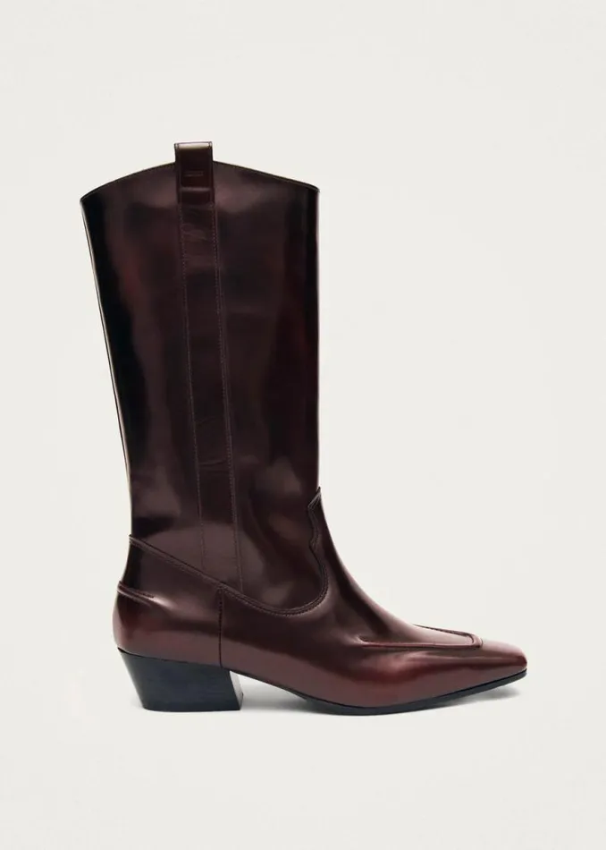 Chase Brushed Burgundy Leather Boots Women ALOHAS Boots