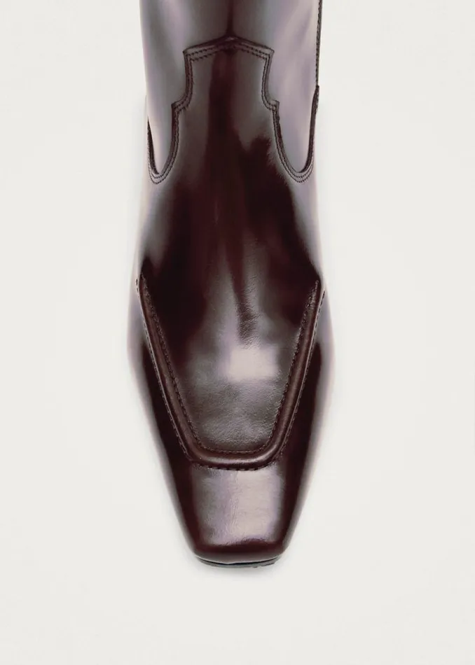 Chase Brushed Burgundy Leather Boots Women ALOHAS Boots