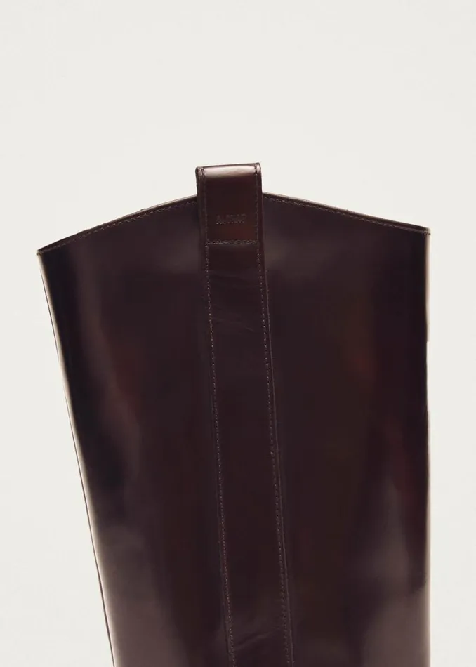 Chase Brushed Burgundy Leather Boots Women ALOHAS Boots