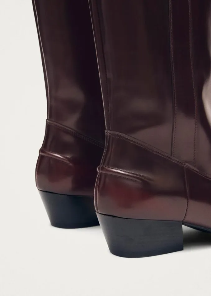 Chase Brushed Burgundy Leather Boots Women ALOHAS Boots