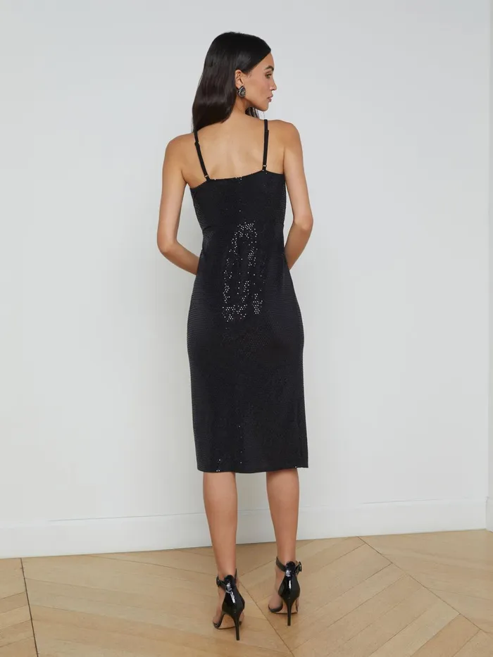 Chatou Sequin TwistFront Dress Black Women L039Agence Dresses and Jumpsuits Chatou Sequin TwistFront Dress Black Women L039Agence Dresses and Jumpsuits