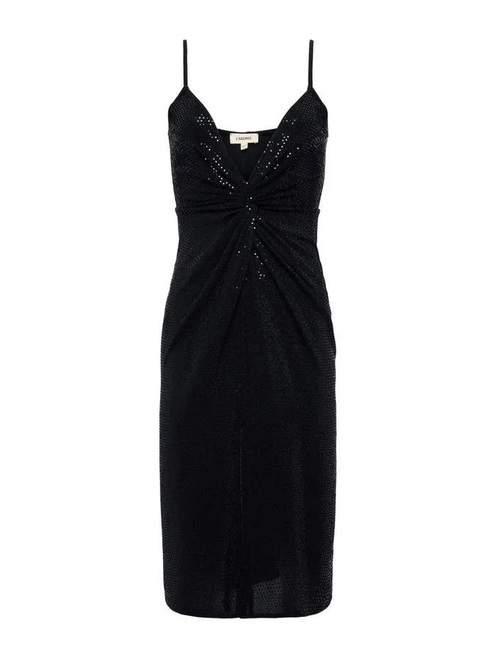 Chatou Sequin TwistFront Dress Black Women L039Agence Dresses and Jumpsuits Chatou Sequin TwistFront Dress Black Women L039Agence Dresses and Jumpsuits