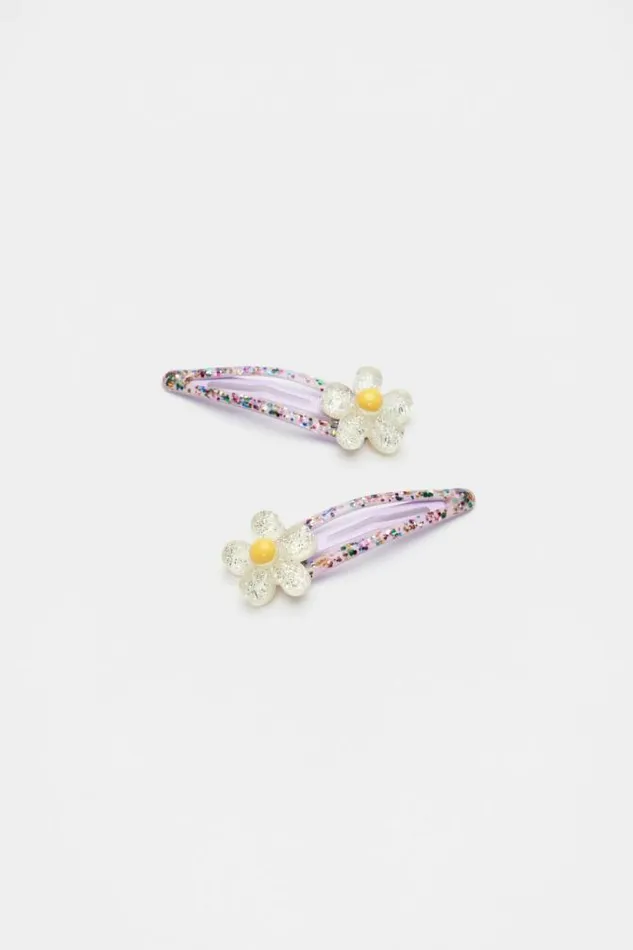 Child Hair Accessories Seed Heritage Flower Snaps Classic Cream