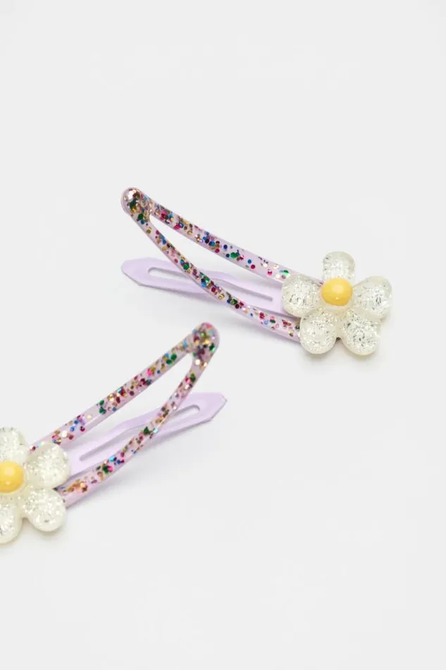 Child Hair Accessories Seed Heritage Flower Snaps Classic Cream