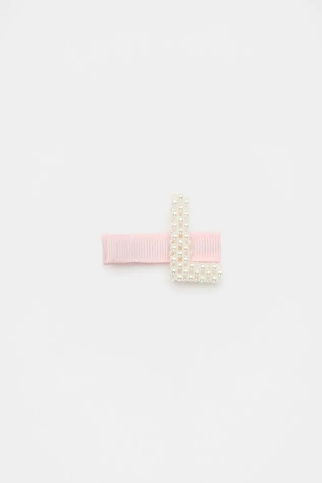 Child Hair Accessories Seed Heritage Initial Pearl Duck Clip