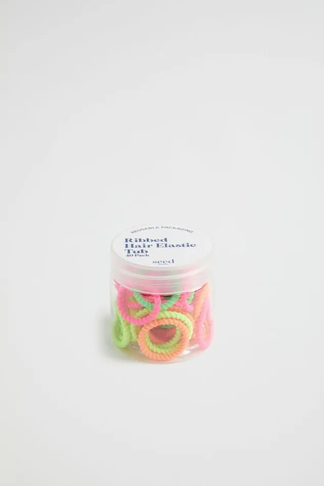 Child Hair Accessories Seed Heritage Mini Hair Elastics Tub Bright Multi