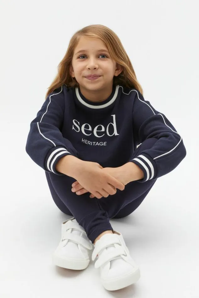Child Leggings Seed Heritage Core Terry Legging Midnight Blue