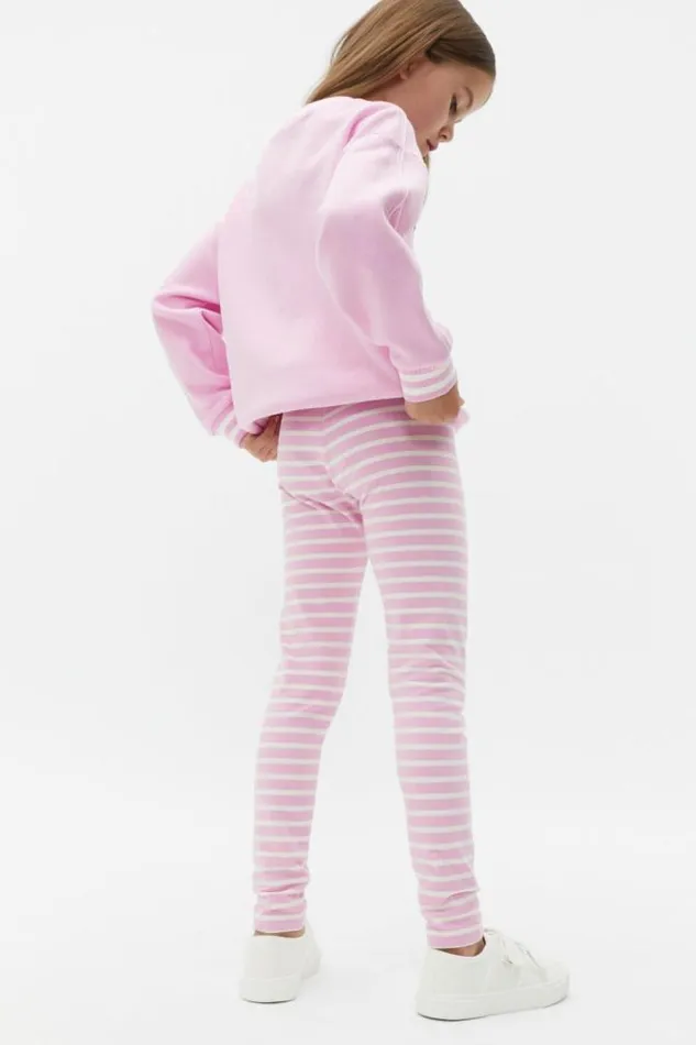 Child Pants Seed Heritage Core Terry Legging Fairy Floss Stripe
