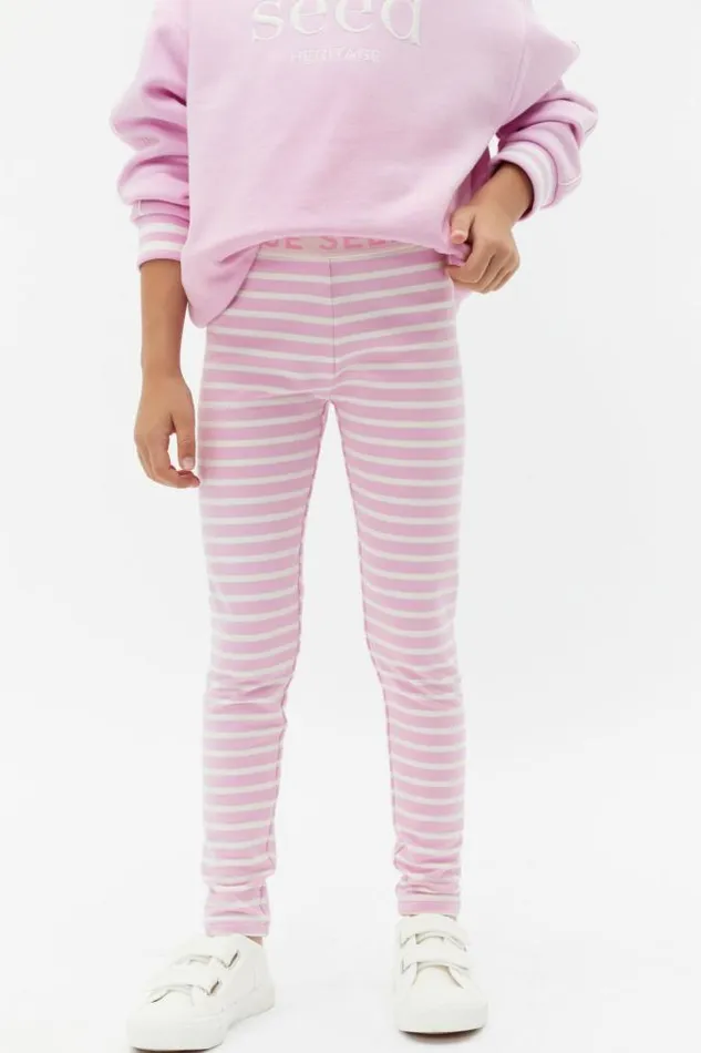 Child Pants Seed Heritage Core Terry Legging Fairy Floss Stripe
