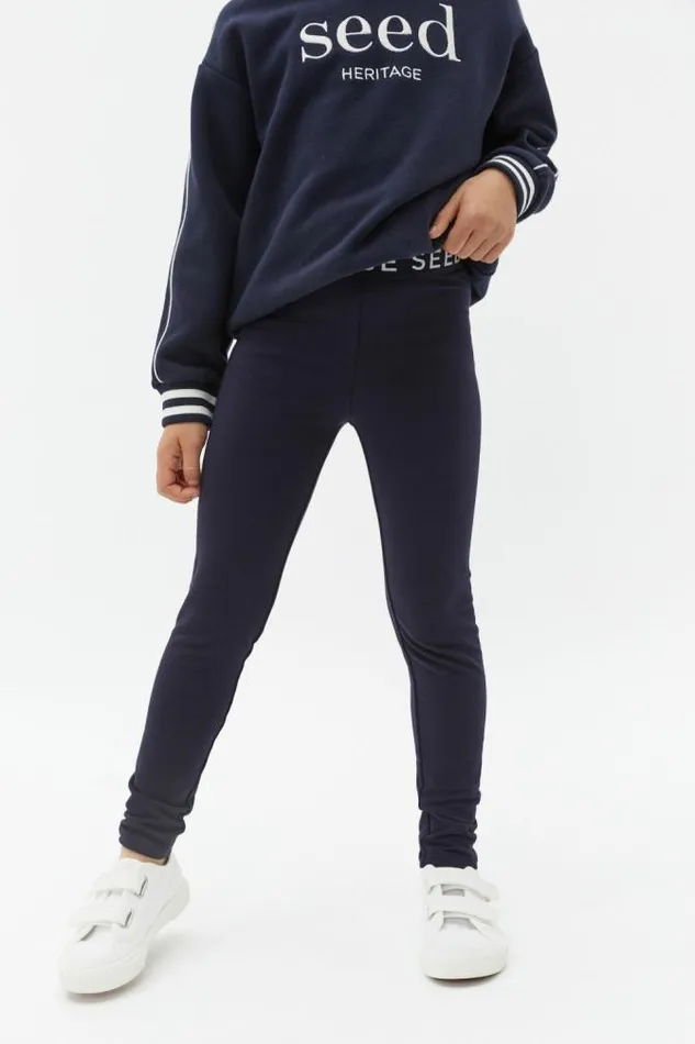 Child Pants Seed Heritage Core Terry Legging Midnight Blue
