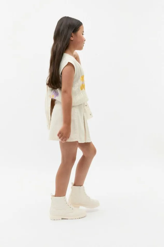 Child Skirts Seed Heritage Cord Pleat Skirt Classic Cream