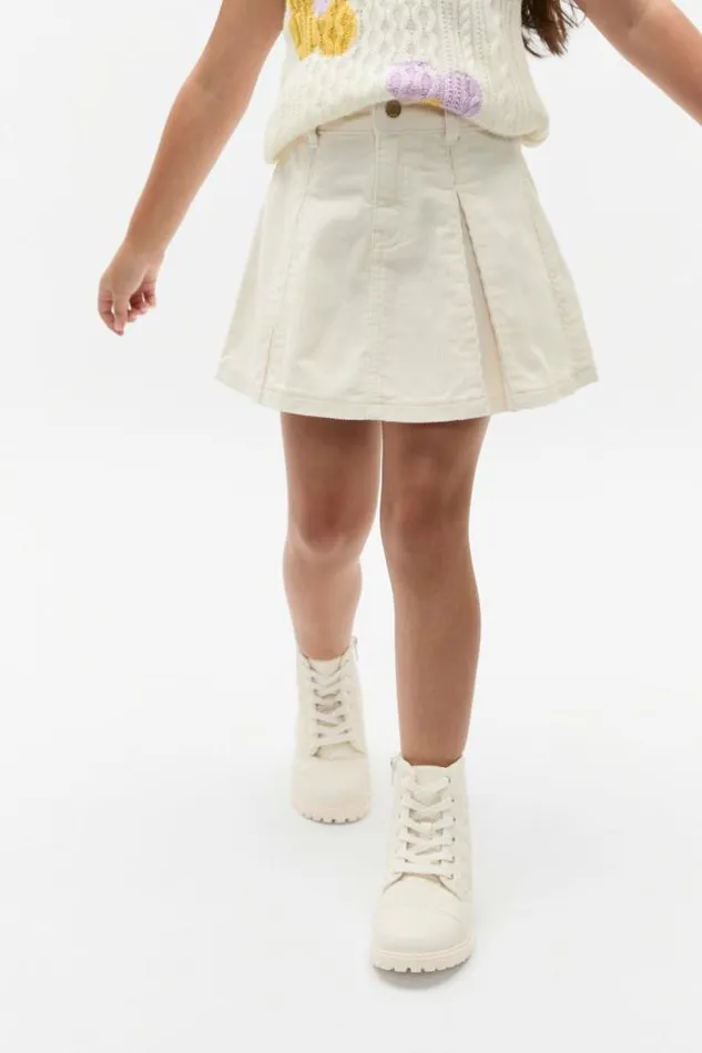 Child Skirts Seed Heritage Cord Pleat Skirt Classic Cream