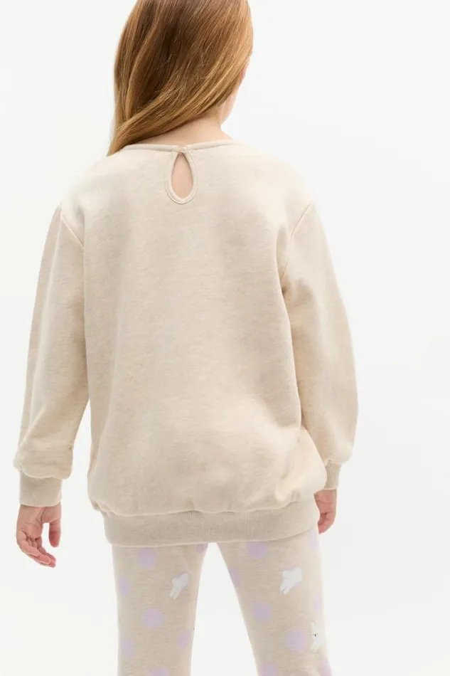 Child TShirts and Tops Seed Heritage Bow Sweat Oat Marle