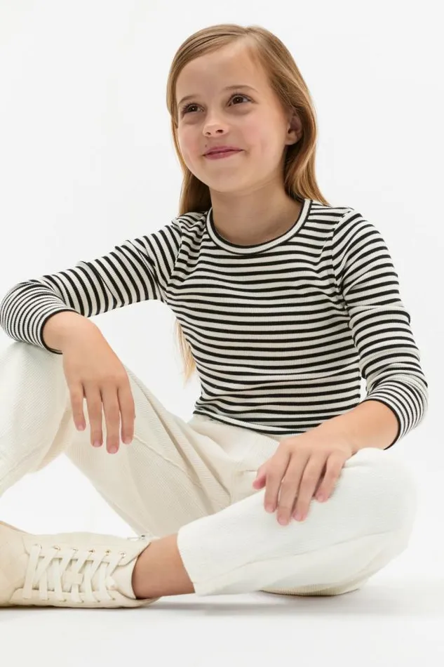 Child TShirts and Tops Seed Heritage Core Rib Tee Black Stripe