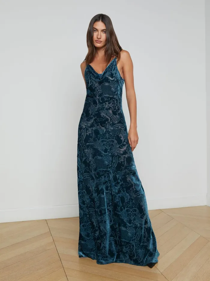 Christine Dress Deep Teal Rococo Women L039Agence Dresses and Jumpsuits