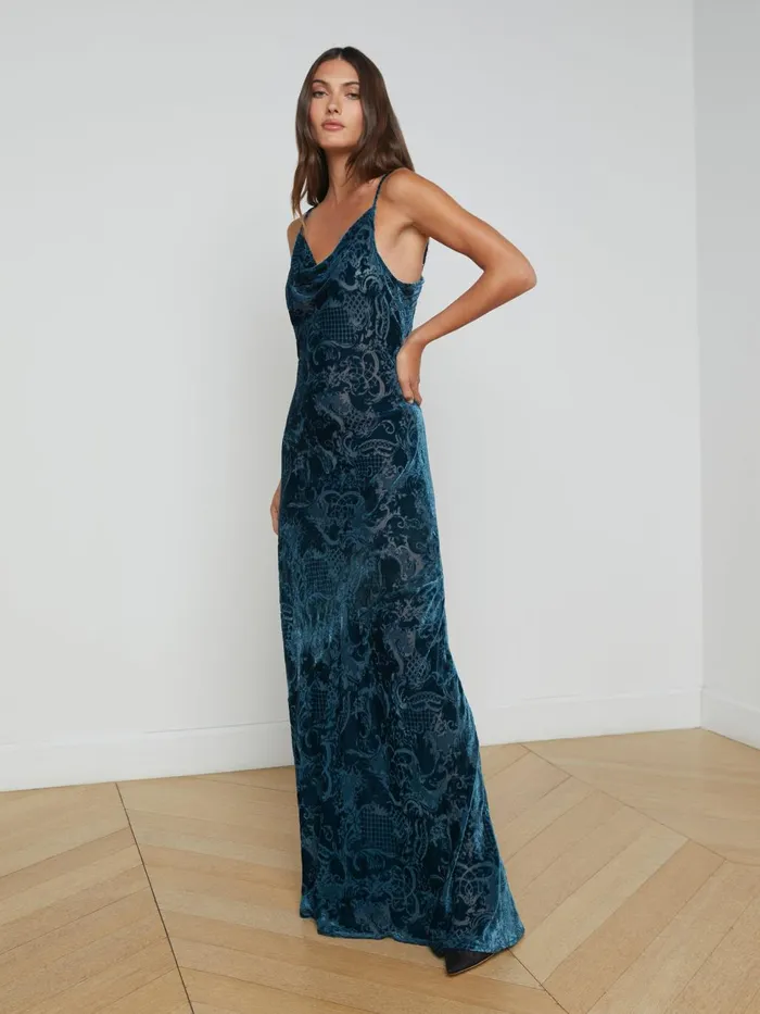Christine Dress Deep Teal Rococo Women L039Agence Dresses and Jumpsuits Christine Dress Deep Teal Rococo Women L039Agence Dresses and Jumpsuits