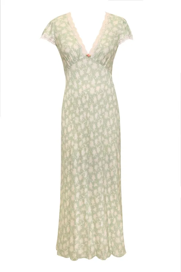 Clarice Vintage Daisy Green Women RIXO Dresses Clarice Vintage Daisy Green Women RIXO Dresses