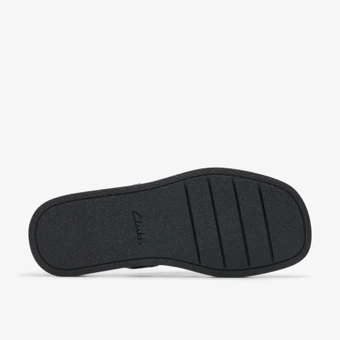 Clarks Alda Glide Black Leather Mules Black Leather Women Sliders And Flip Flops