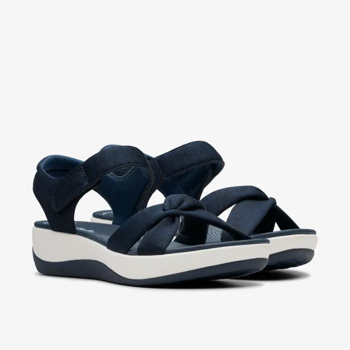 Clarks Arla Daisy Navy Wedges Navy Women Wedge Sandals