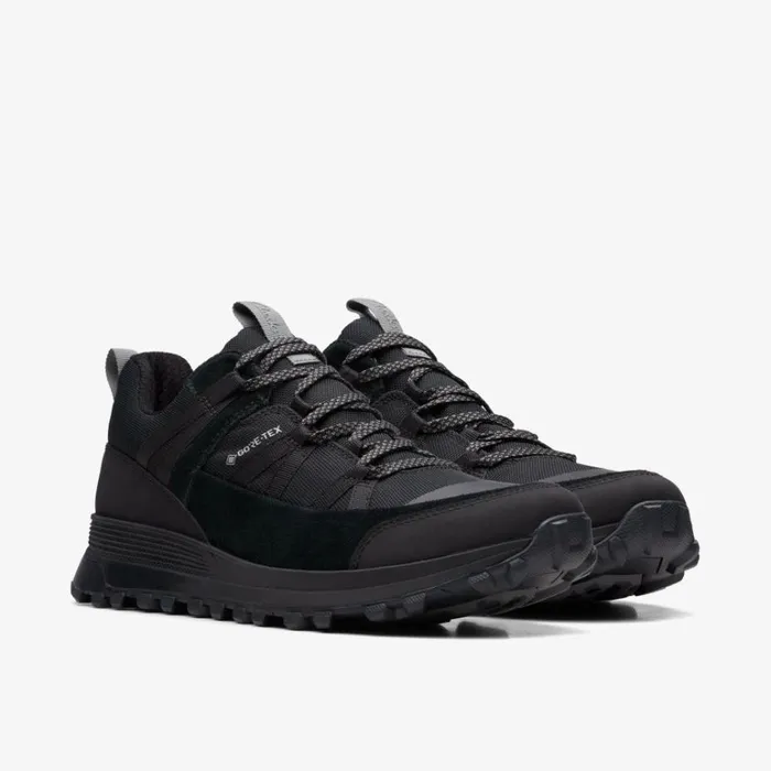 Clarks ATL Trek Run GORETEX Black Trainers Black Men High Grip Shoes And Boots