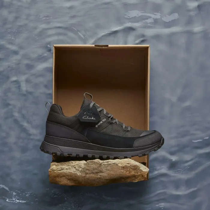 Clarks ATL Trek Run GORETEX Black Trainers Black Men High Grip Shoes And Boots
