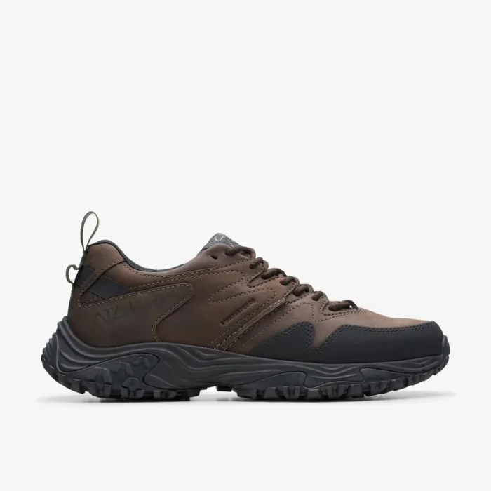 Clarks ATL Walk Go Waterproof Dark Brown Leather Trainers Dark Brown Leather Men Waterproof Shoes And Boots