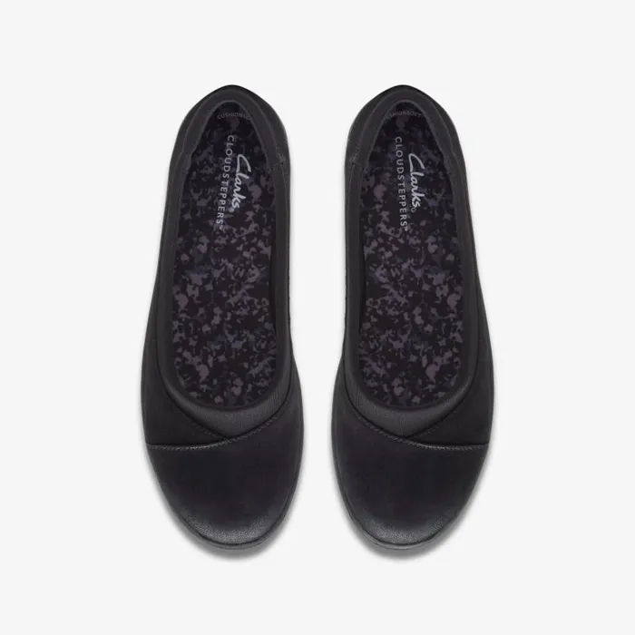Clarks Brinkley Ayla Black Slip Ons Black Women Cloudsteppers