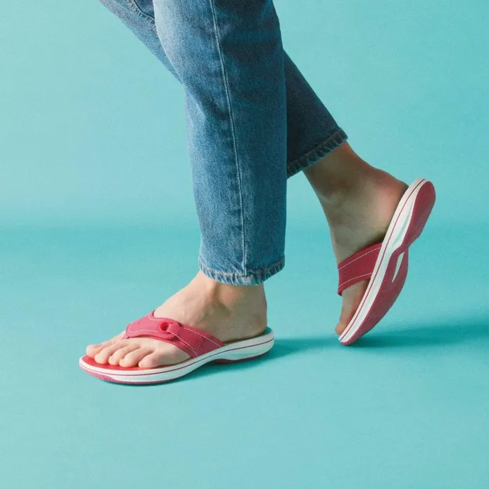 Clarks Brinkley Reyna Bright Pink Ombre Flip Flop Bright Pink Ombre Women Sliders And Flip Flops