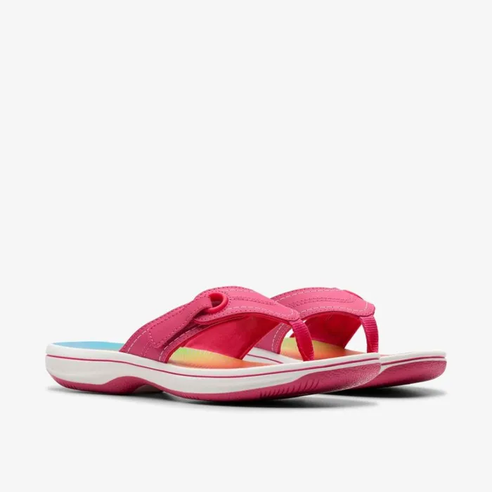 Clarks Brinkley Reyna Bright Pink Ombre Flip Flop Bright Pink Ombre Women Sliders And Flip Flops