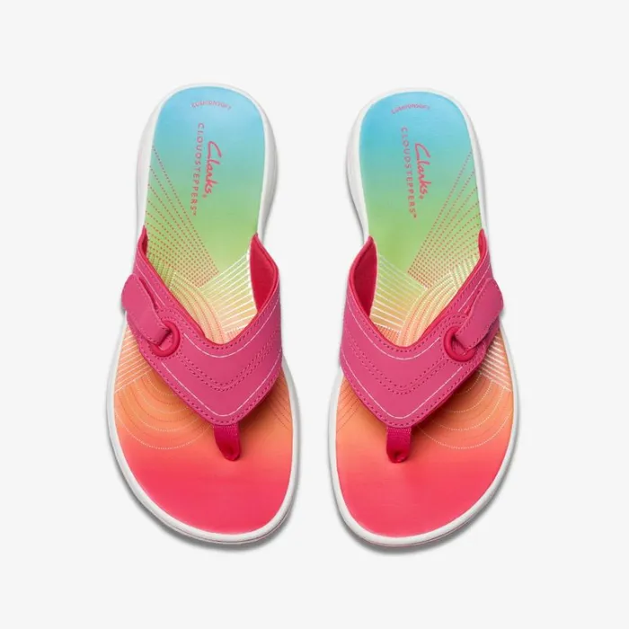 Clarks Brinkley Reyna Bright Pink Ombre Flip Flop Bright Pink Ombre Women Sliders And Flip Flops