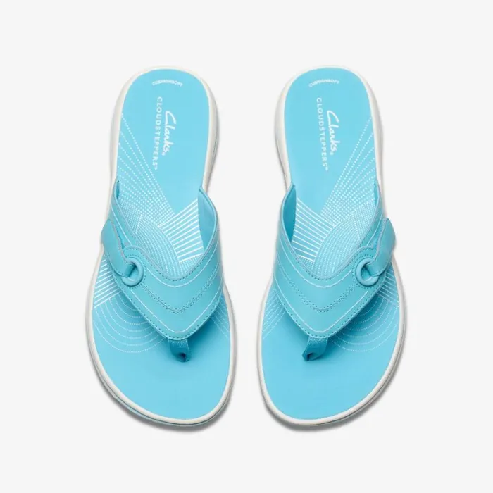 Clarks Brinkley Reyna Sky Blue Flip Flop Sky Blue Women Flat Sandals