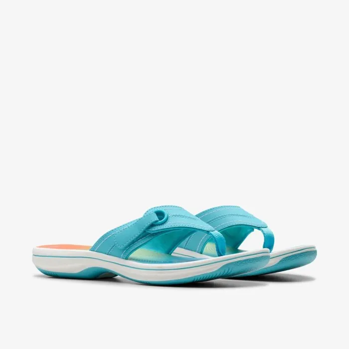 Clarks Brinkley Reyna Turquoise Ombre Flip Flop Turquoise Ombre Women Flat Sandals
