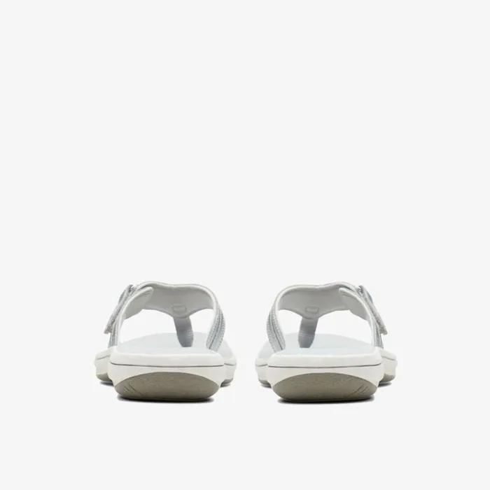 Clarks Brinkley Sea Silver Synthetic Flip Flops Silver Synthetic Women Sliders And Flip Flops