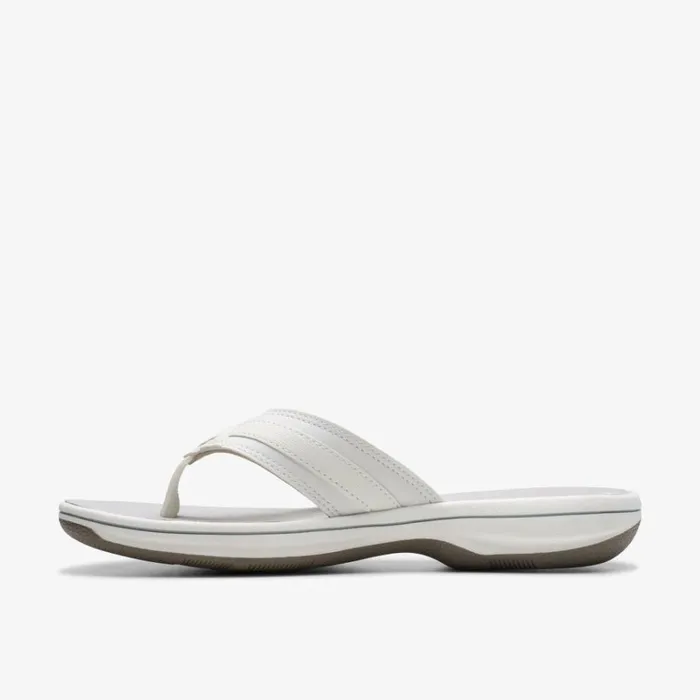 Clarks Brinkley Sea White Synthetic Flip Flops White Synthetic Women Sliders And Flip Flops