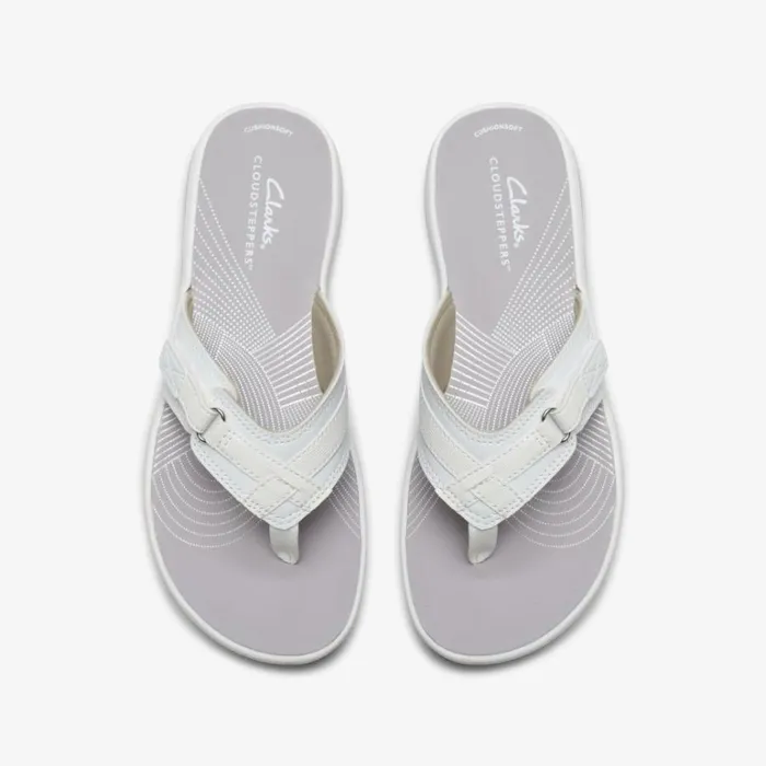 Clarks Brinkley Sea White Synthetic Flip Flops White Synthetic Women Sliders And Flip Flops