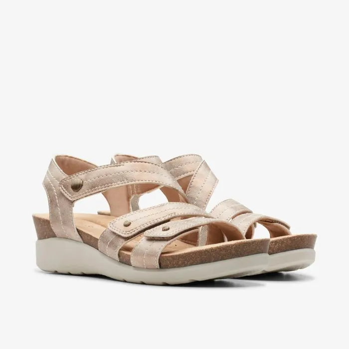 Clarks Calenne Clara Bronze Metallic Wedges Bronze Metallic Women Wedge Sandals