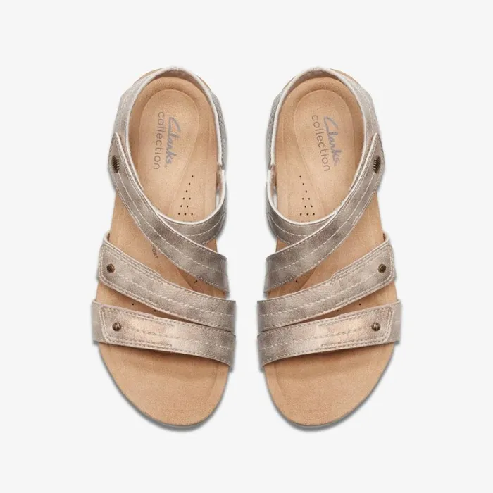 Clarks Calenne Clara Bronze Metallic Wedges Bronze Metallic Women Wedge Sandals