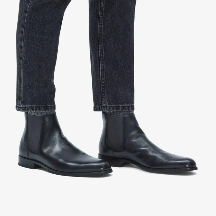 Clarks Craft Arlo Top Black Leather Boots Black Leather Men Chelsea Boots